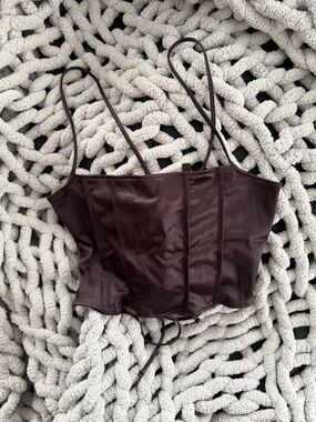H&M Divided Satin-Look Cropped Bustier Top
